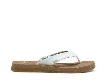 Sanuk Yoga Mat Cushioned Women's Flip Flops White / Brown | Canada 54AHK